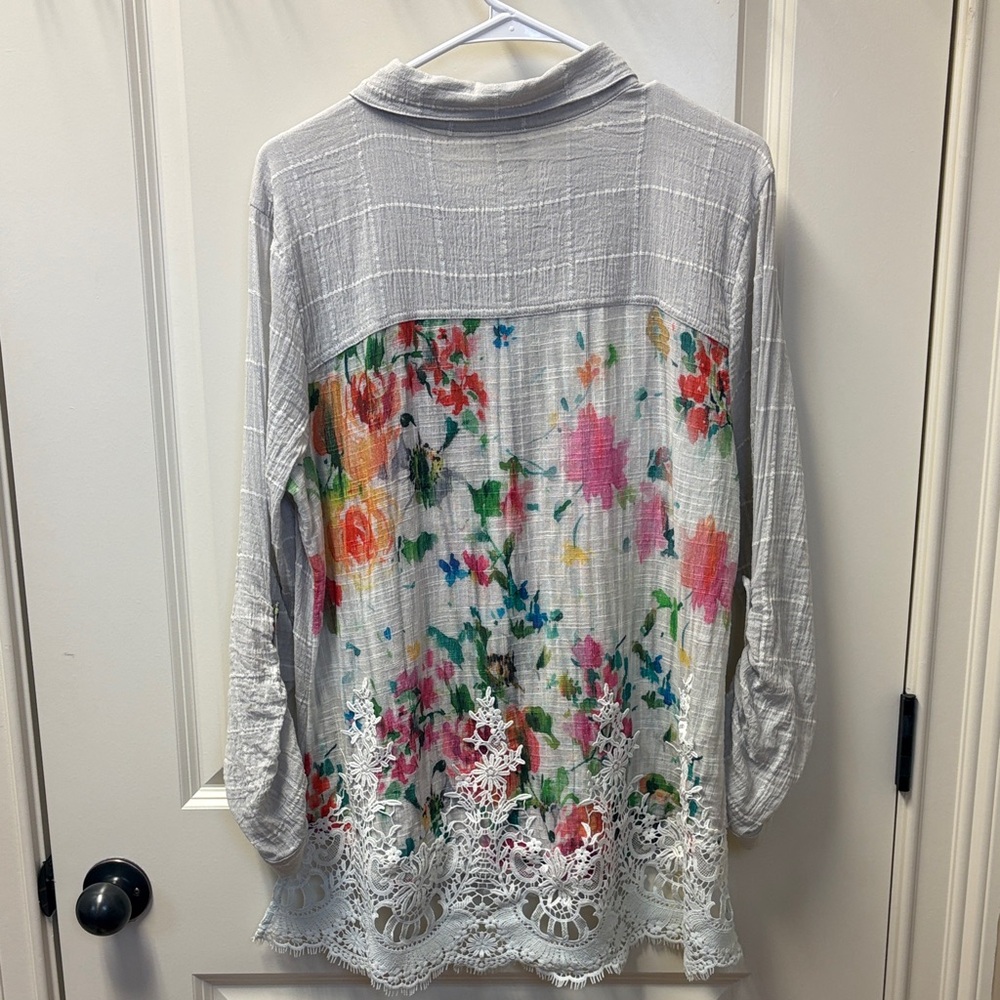Button down top with lace on back